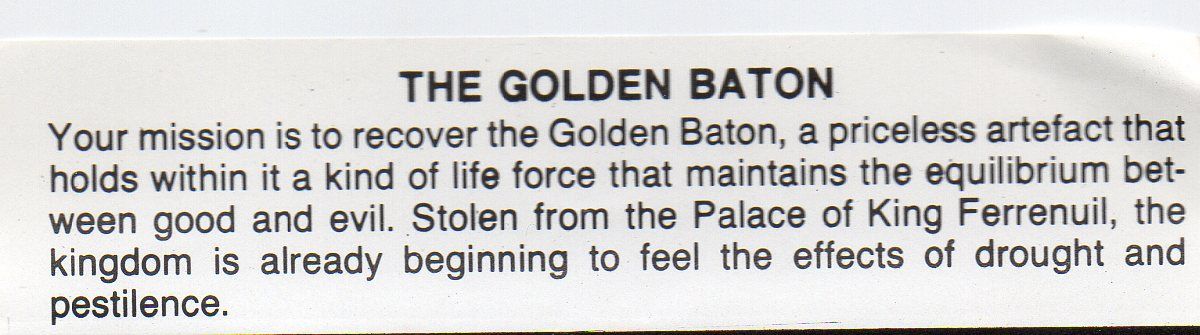 Back Cover for The Golden Baton (Commodore 16, Plus/4)