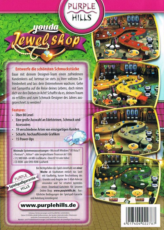 Back Cover for Youda Jewel Shop (Windows) (Purple Hills release)