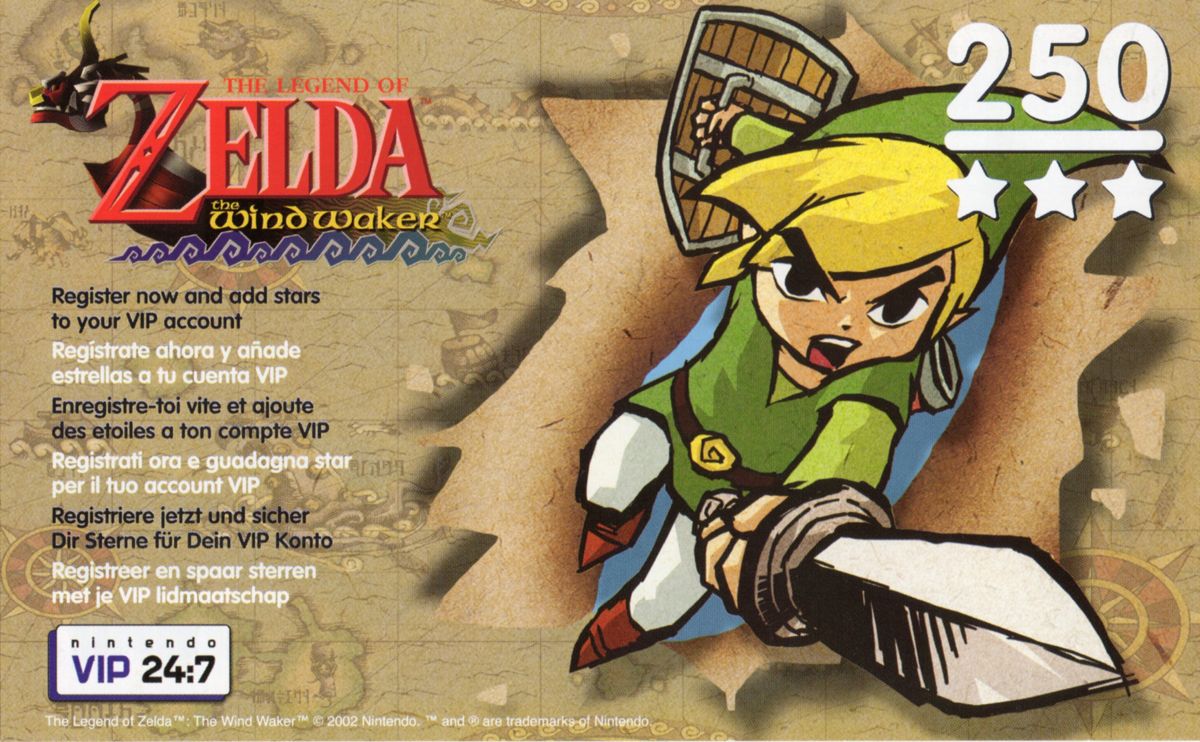 Extras for The Legend of Zelda: The Wind Waker (Limited Edition) (GameCube): VIP Card Front