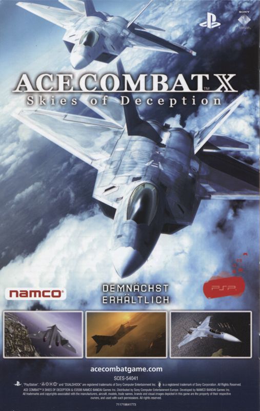 Manual for Ace Combat Zero: The Belkan War (PlayStation 2): Back