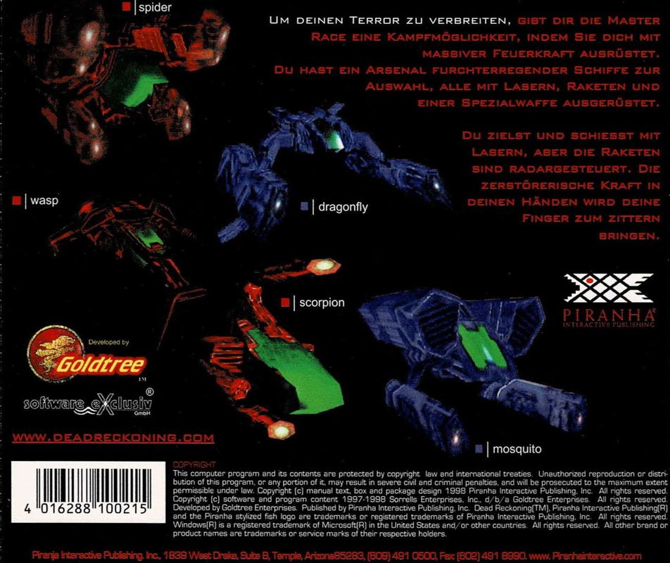 Other for Dead Reckoning (Windows): Jewel Case - Back