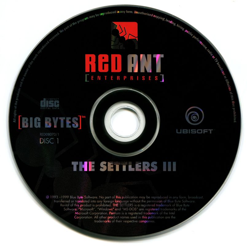 Media for The Settlers III (Windows) (Big Bytes release): Disc 1