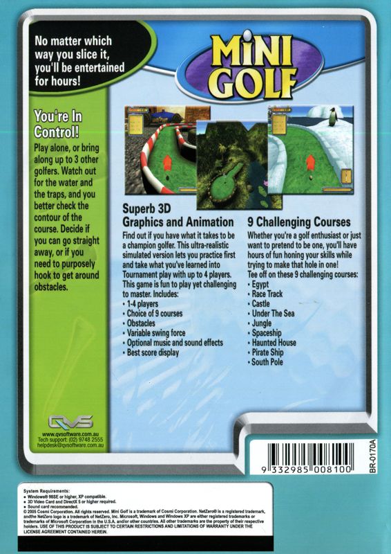 Back Cover for Mini Golf (Windows)