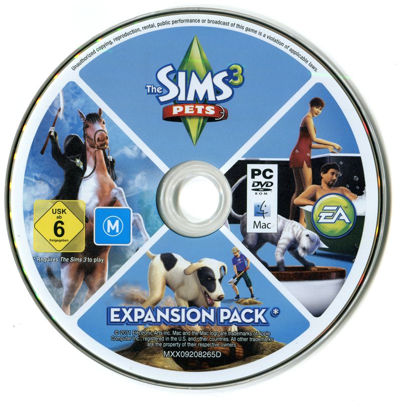 The Sims 3 Pets cover or packaging material MobyGames