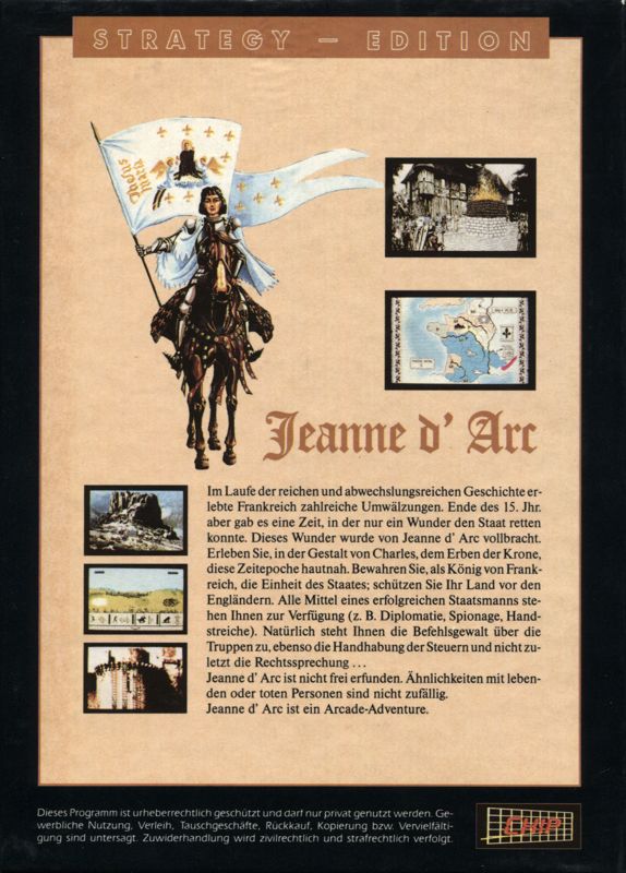 Back Cover for Joan of Arc: Siege & the Sword (Atari ST)