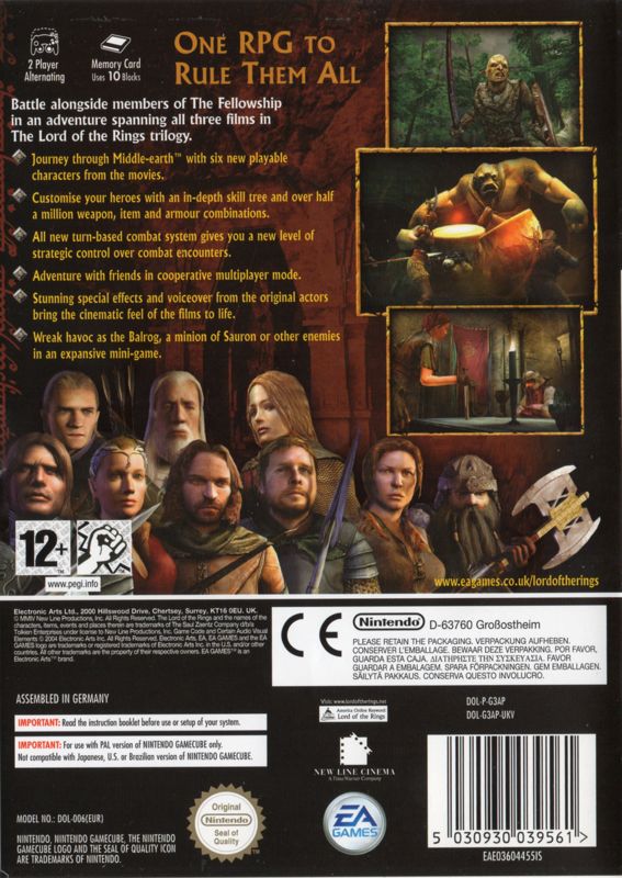 The lord of the rings the third age cover or packaging material