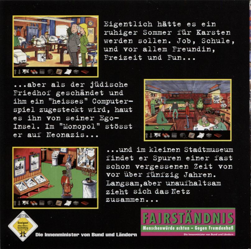 Inside Cover for Dunkle Schatten 2: Im Netzwerk gefangen. (DOS): Left