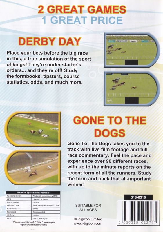 Back Cover for Derby Day & Gone To The Dogs (Windows)
