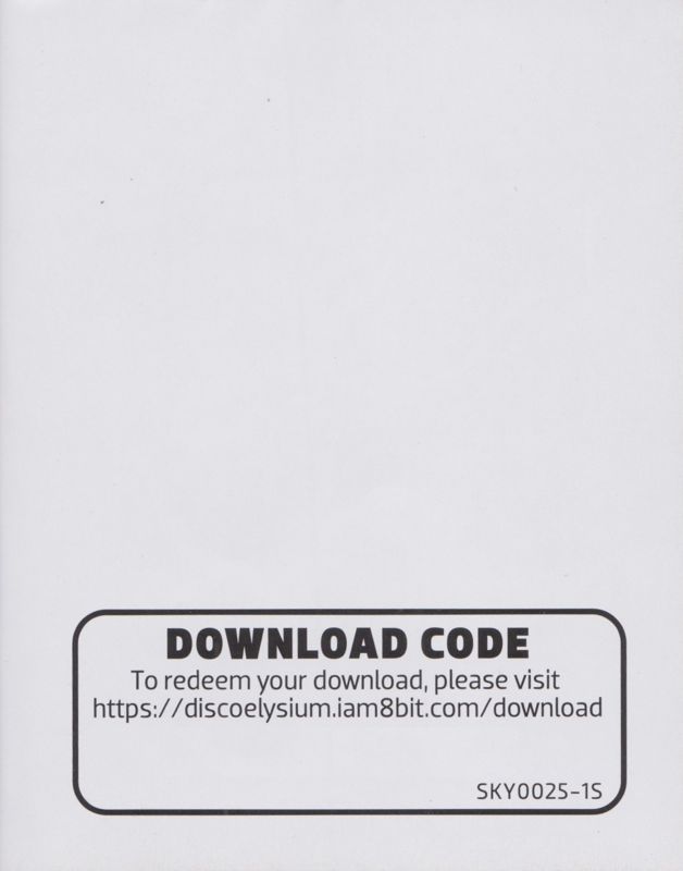 Extras for Disco Elysium (Nintendo Switch): Poster - Back (DLC code for digital Art Book)