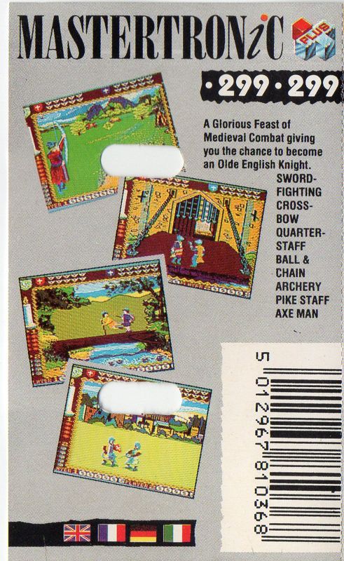 Back Cover for Knight Games (Amstrad CPC) (Mastertronic Plus budget release)