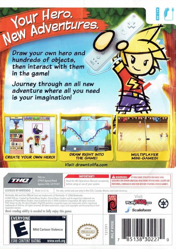 Back Cover for Drawn to Life: The Next Chapter (Wii)