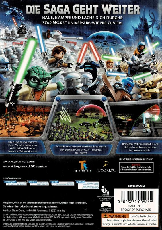 Back Cover for LEGO Star Wars III: The Clone Wars (Windows)