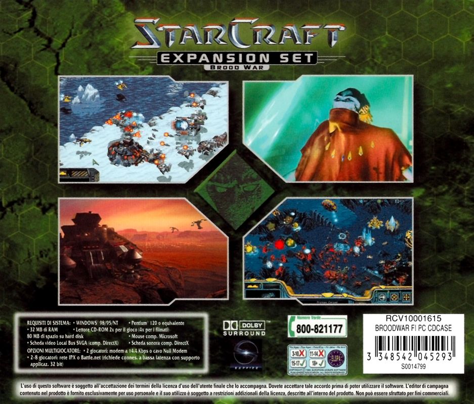 Other for StarCraft: Brood War (Windows): Jewel Case - Back