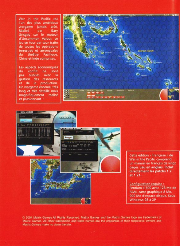 Back Cover for War in the Pacific: The Struggle Against Japan 1941-1945 (Windows)