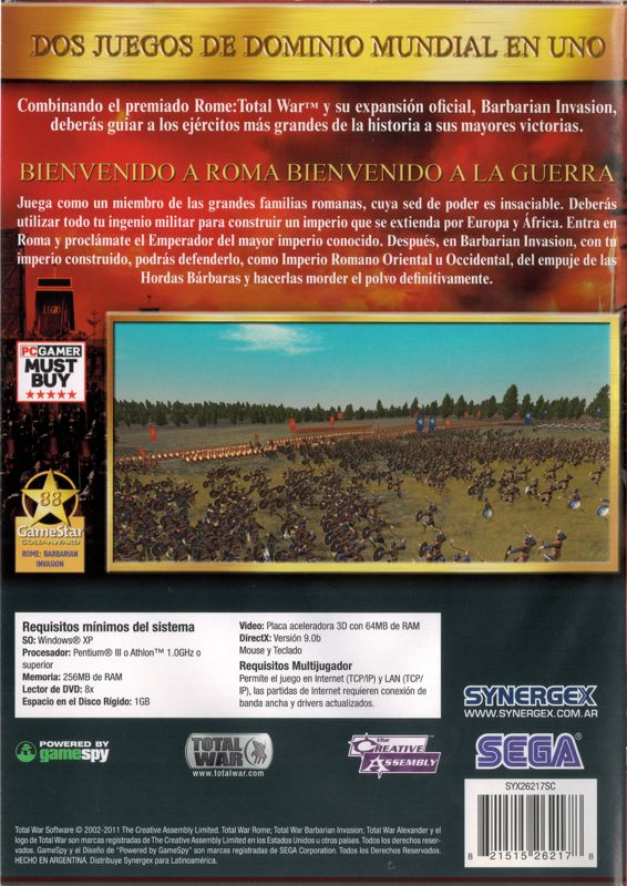 Back Cover for Rome: Total War - Anthology (Windows)