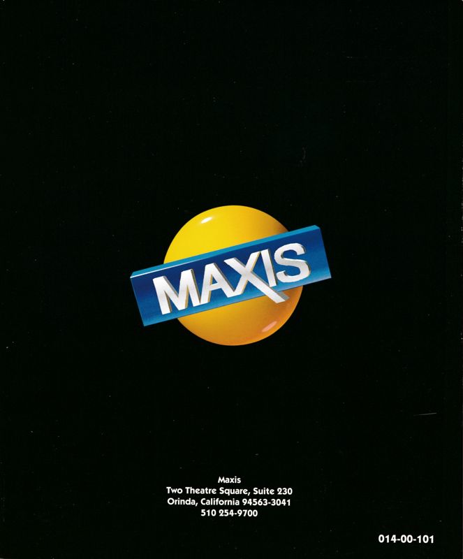 Manual for SimAnt (DOS) (Different Maxis label): Back