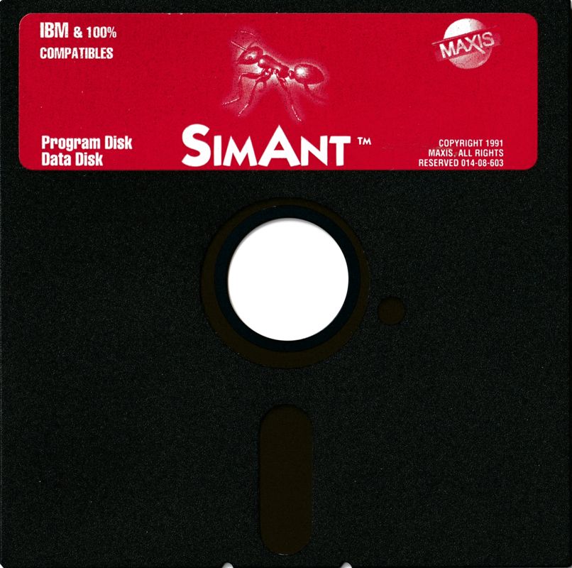 Media for SimAnt (DOS) (Different Maxis label): Program / Data Disk