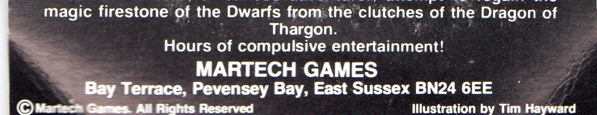 Back Cover for The Quest of Merravid (Commodore 64 and VIC-20)