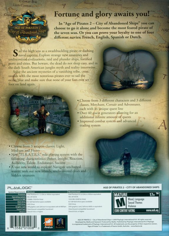 Back Cover for Age of Pirates 2: City of Abandoned Ships (Windows)