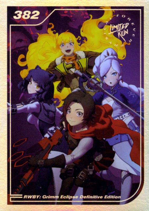 Extras for RWBY: Grimm Eclipse - Definitive Edition (Nintendo Switch) (Limited Run Games release): LRG card - front