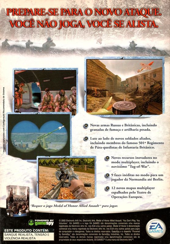 Back Cover for Medal of Honor: Allied Assault - Spearhead (Windows)
