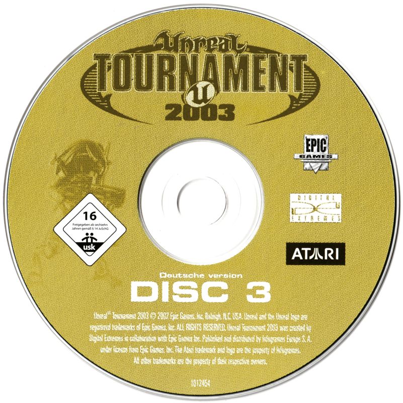 Media for Unreal Tournament 2003 (Windows) (Re-release): Disc 3