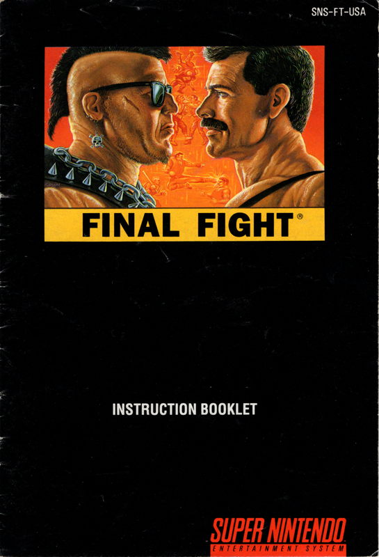 Manual for Final Fight (SNES): Front