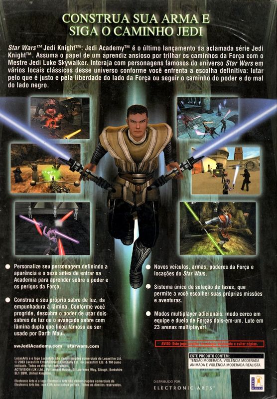 Back Cover for Star Wars: Jedi Knight - Jedi Academy (Windows)