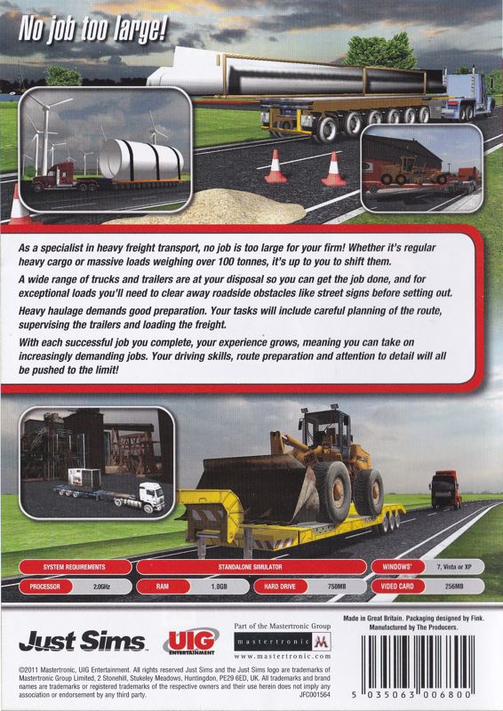 Back Cover for Heavy Freight Simulator (Windows)