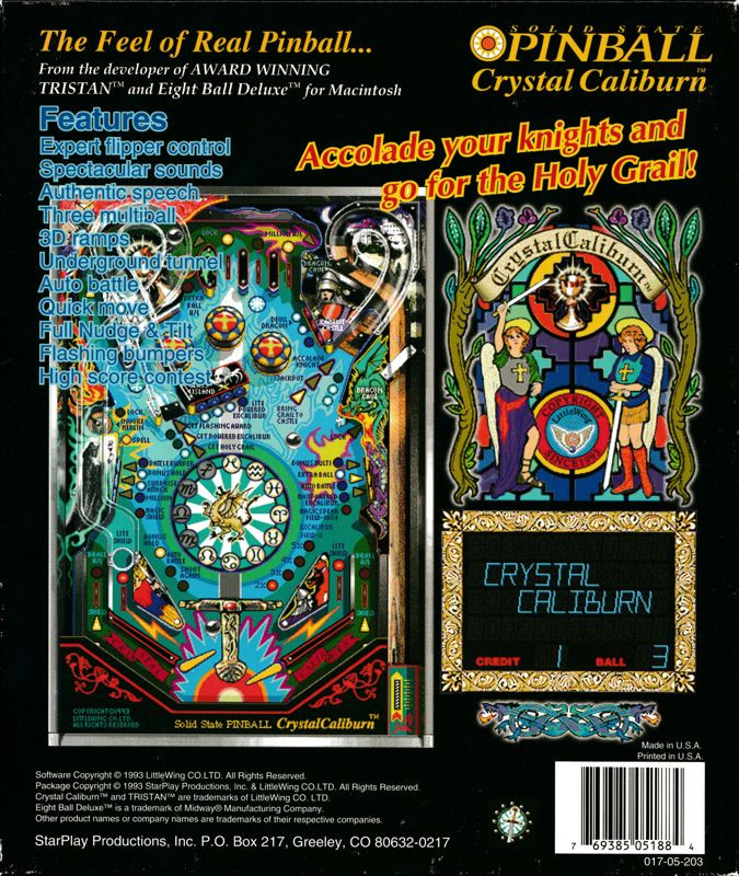 Back Cover for Crystal Caliburn (Macintosh)