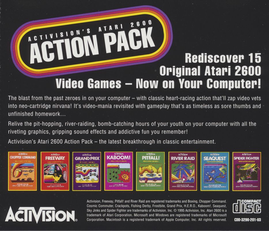 Other for Activision's Atari 2600 Action Pack (Macintosh and Windows and Windows 3.x): Jewel Case - Back