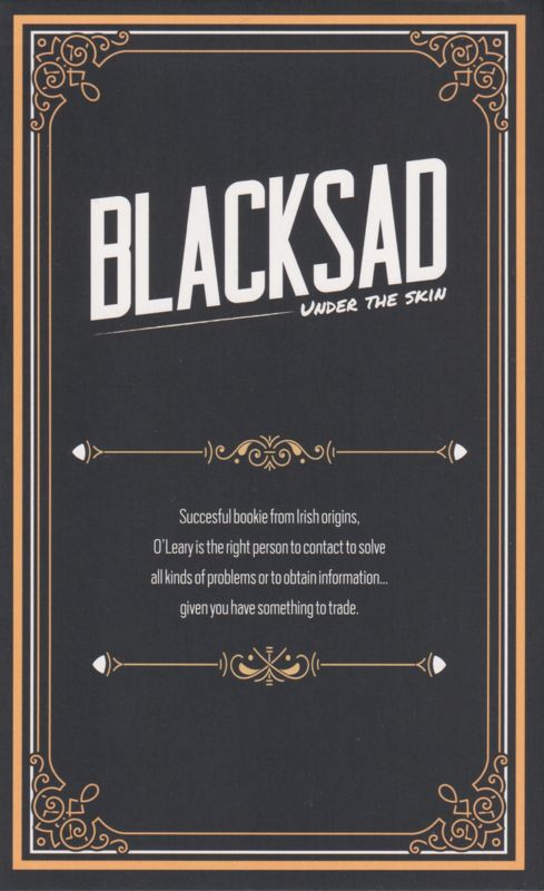Extras for Blacksad: Under the Skin (Limited Edition) (PlayStation 4) (Sleeved Keep Case): Post Card - Desmond O'Leary - Back