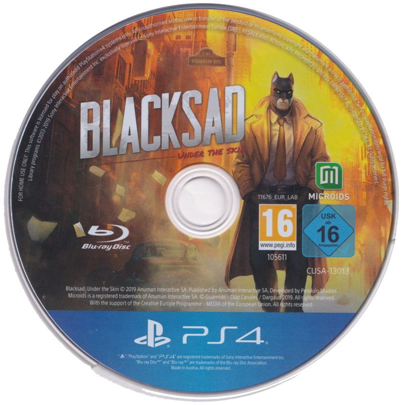 Media for Blacksad: Under the Skin (Limited Edition) (PlayStation 4) (Sleeved Keep Case)