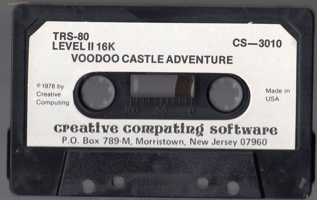 Media for Voodoo Castle (TRS-80) (Creative Computing Software release)
