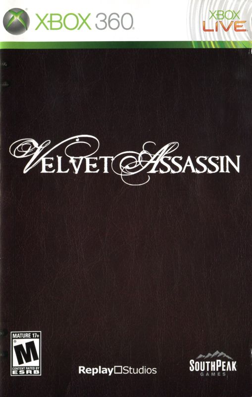 Manual for Velvet Assassin (Xbox 360): Front