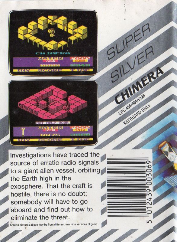 Back Cover for Chimera (Amstrad CPC)