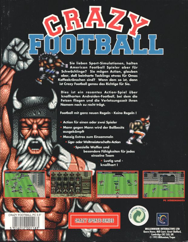 Back Cover for Brutal Sports Football (DOS)