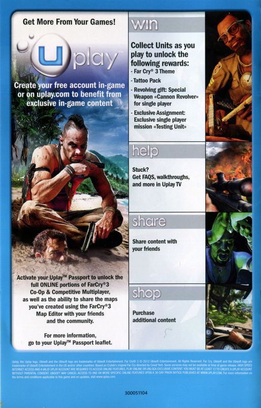 Manual for Far Cry 3 (The Lost Expeditions Edition) (Xbox 360): Back