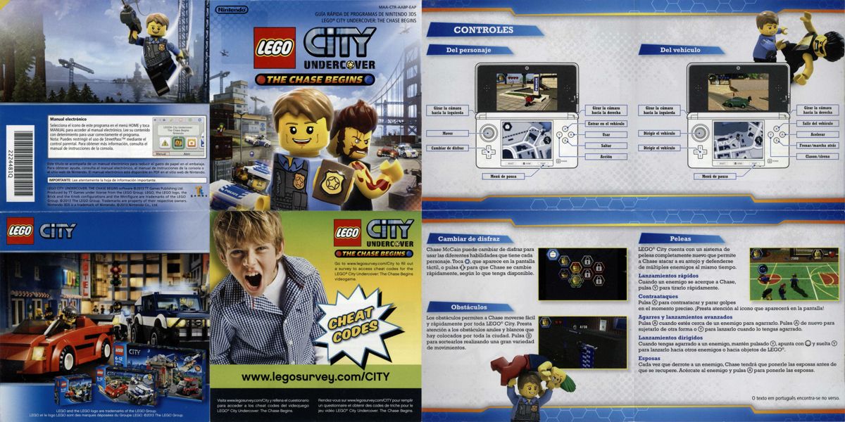 Manual for LEGO City Undercover: The Chase Begins (Nintendo 3DS): Quick Guide Spanish side