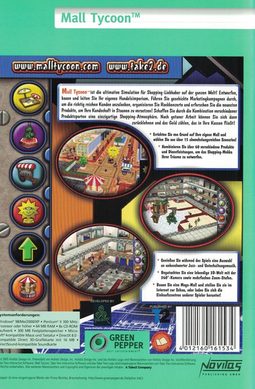 Back Cover for Mall Tycoon (Windows) (Green Pepper release (#235))