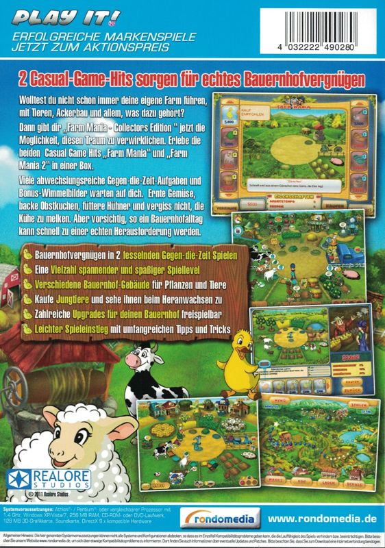 Back Cover for Farm Mania: Collector's Edition (Windows) (Play It! release)