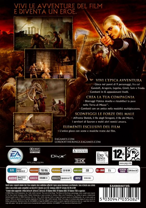 Back Cover for The Lord of the Rings: The Return of the King (Windows)