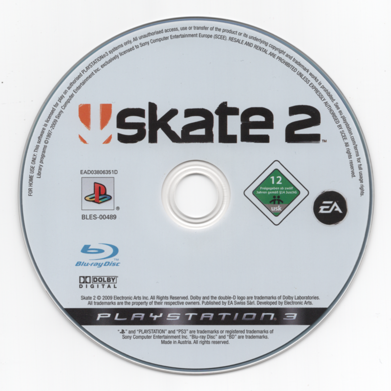 Media for skate 2 (PlayStation 3): CD