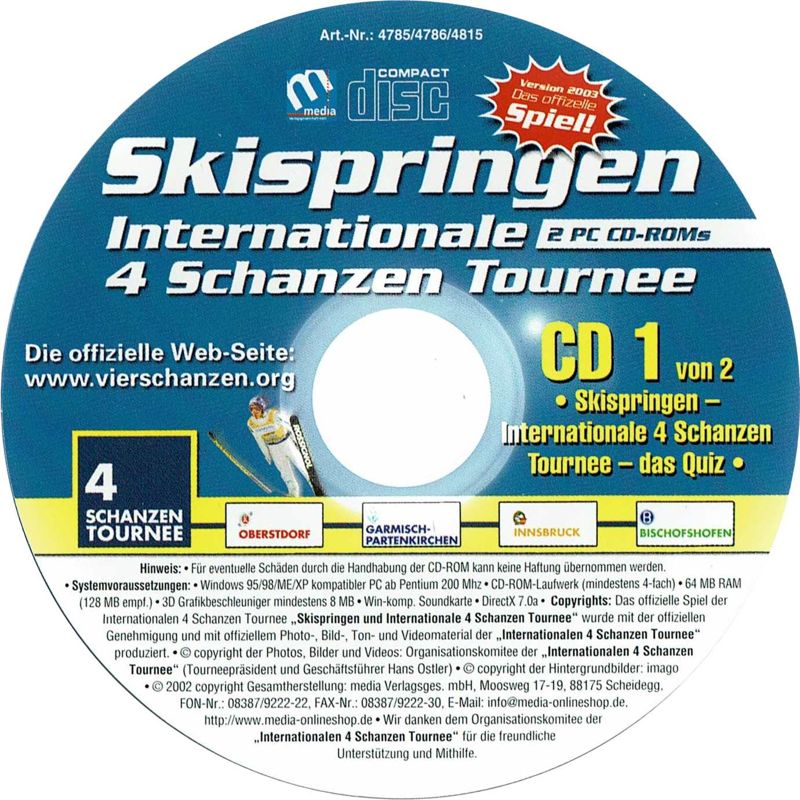 Media for Skispringen: Internationale 4 Schanzen Tournee (Windows): Disc 1