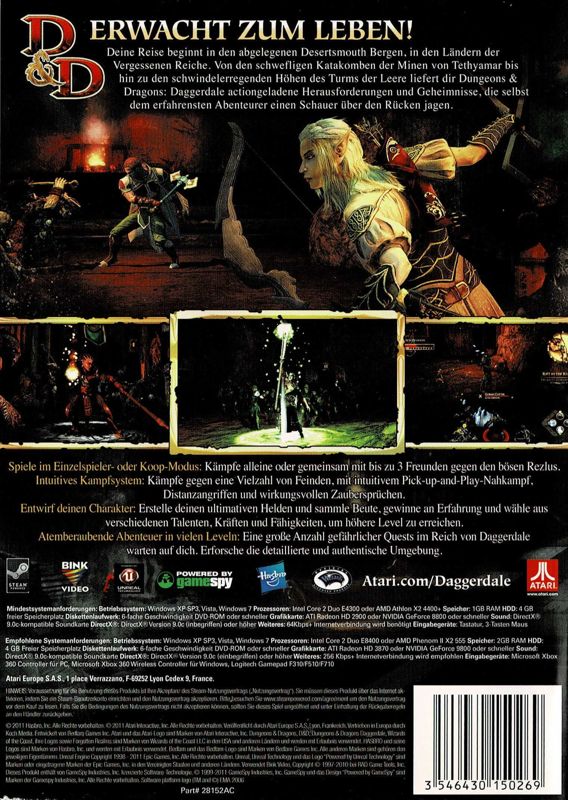 Back Cover for Dungeons & Dragons: Daggerdale (Windows)