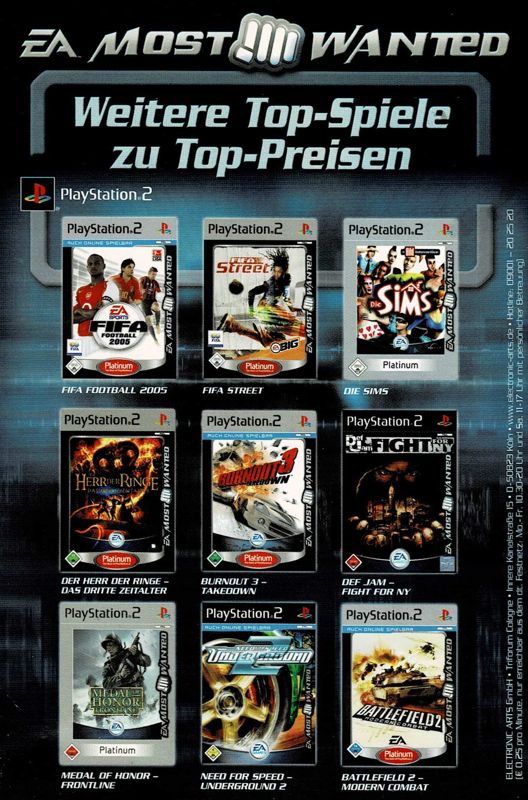 Advertisement for FIFA Manager 06 (Windows) (EA Most Wanted release): Back