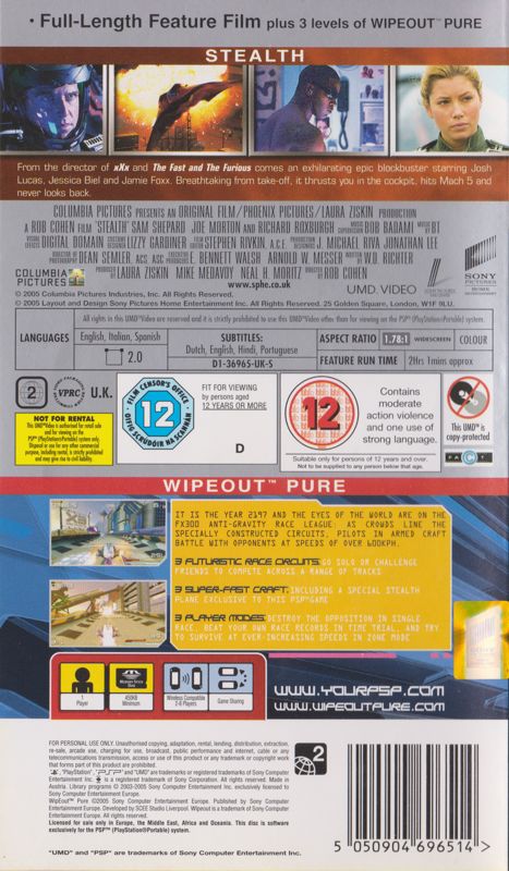 Back Cover for WipEout Pure: Stealth Edition (PSP)