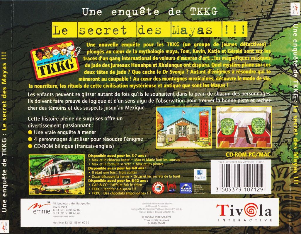 Back Cover for A Case for TKKG: The Mystery of the Mayan Treasure (Macintosh and Windows): Full