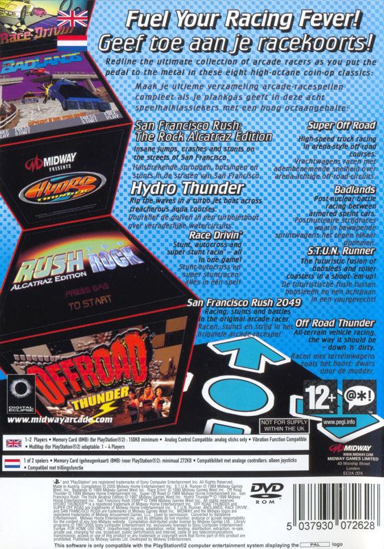 Back Cover for Midway Arcade Treasures 3 (PlayStation 2)