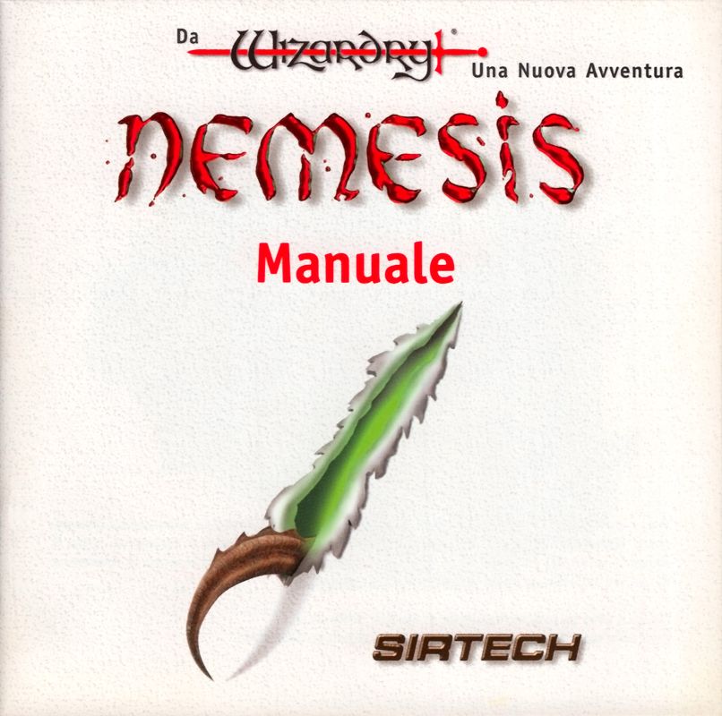 Manual for Nemesis: The Wizardry Adventure (DOS): Front